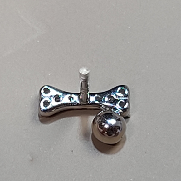 925 Sterling Silver Inlaid Zircon Dog Doggy Bone Puppy Stack - Picture 11 of 12